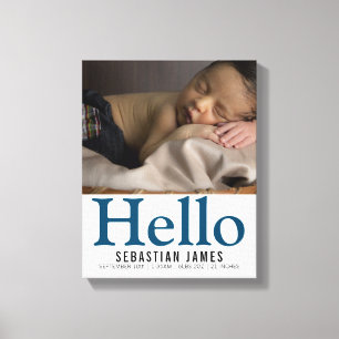 Lienzo Hola Recién nacido Niño Mantenimiento personalizad