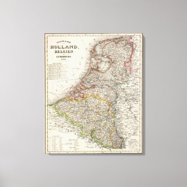 Lienzo Holanda, Bélgica, Luxemburgo (Anverso)