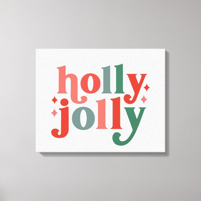 Lienzo Holly Jolly - Tipografía de vacaciones retro (Anverso)