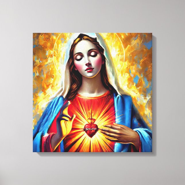 Lienzo Holly Mary Maria Madonna Mariana Virgin Mary (Anverso)