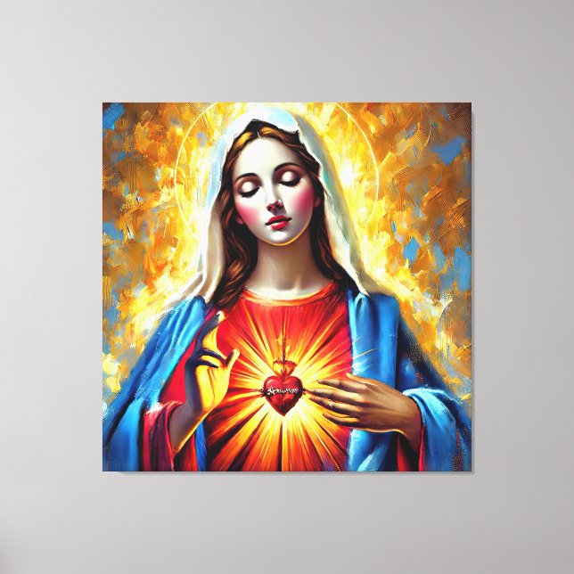 Lienzo Holly Mary Maria Madonna Mariana Virgin Mary (Anverso)