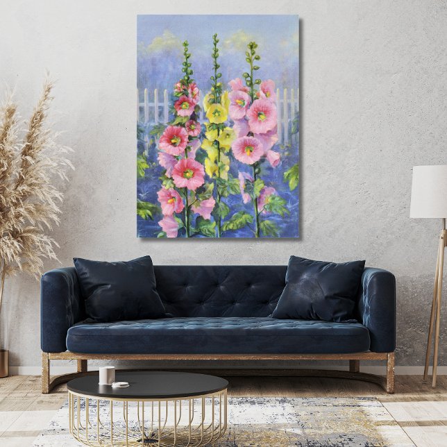 Lienzo Hollyhock rosa y amarillo de Cargill, 1937 (Subido por el creador)