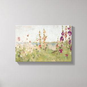 Lienzo Hollyhocks en el mar