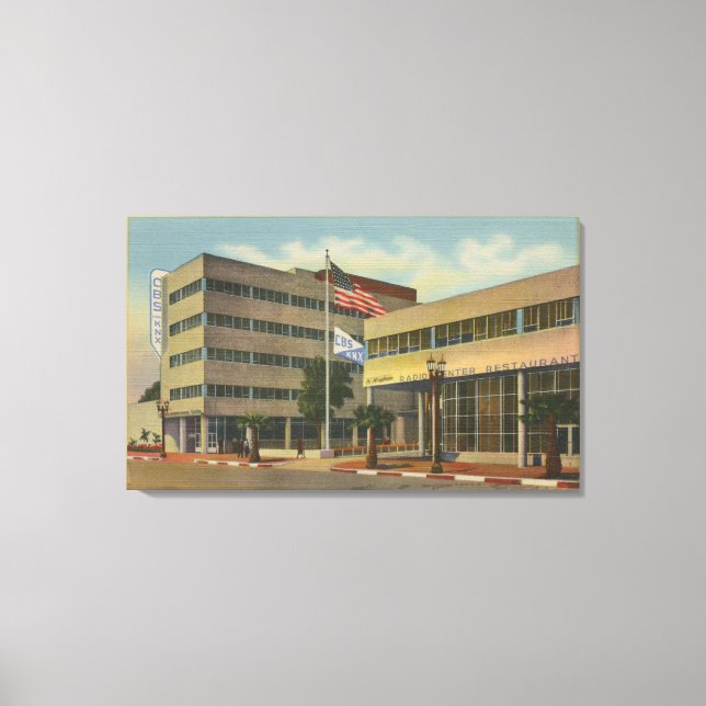 Lienzo Hollywood, CAColumbia Square, KNX Broadcasting (Anverso)