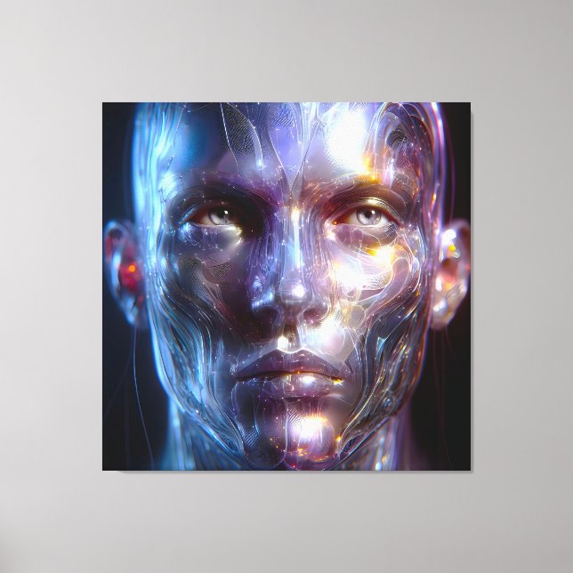 Lienzo Holografisch Transparenter Menschlicher Kopf (Anverso)