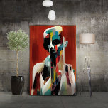 Lienzo Hombre<br><div class="desc">Pintura de retrato moderno,  cuasiabstracta y elegante.</div>