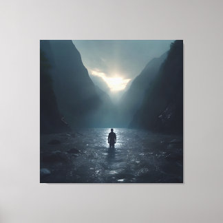 Lienzo Hombre al amanecer en asombroso Majestuoso Valle d