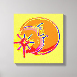 Lienzo Hombre brillante en la lona envuelta de la luna