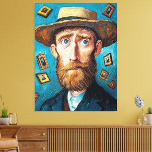 Lienzo Hombre con barba de retrato expresivo al estilo Va