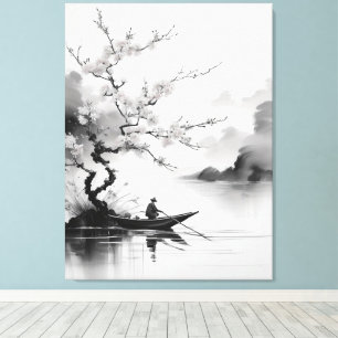 Lienzo hombre de barco chino