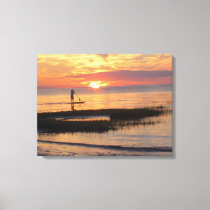 Lienzo Hombre en Paddle Board en la playa de Cape Cod