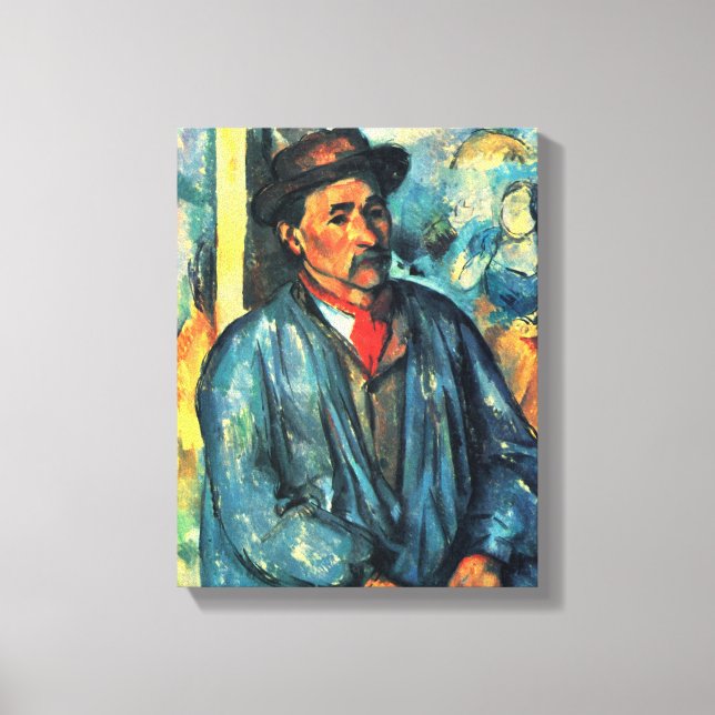 Lienzo Hombre en un Smock azul - Paul Cezanne - c1896 (Anverso)