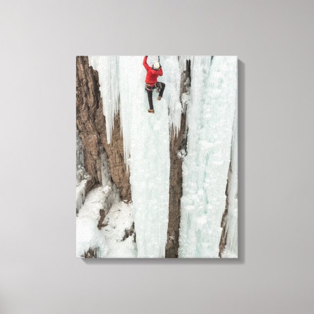 Lienzo Hombre escalando hielo, Colorado (Anverso)