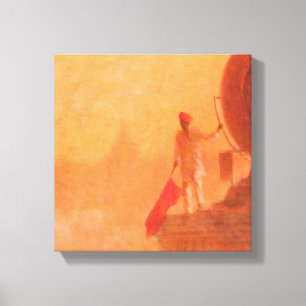 Lienzo Hombre ferroviario Agra 2010 de la bandera