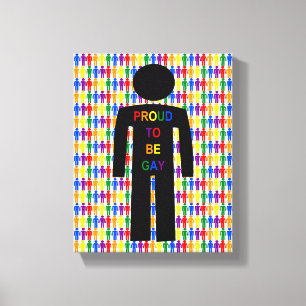 Lienzo Hombre gay LGBTQ Silhouette y hombres arcoiris