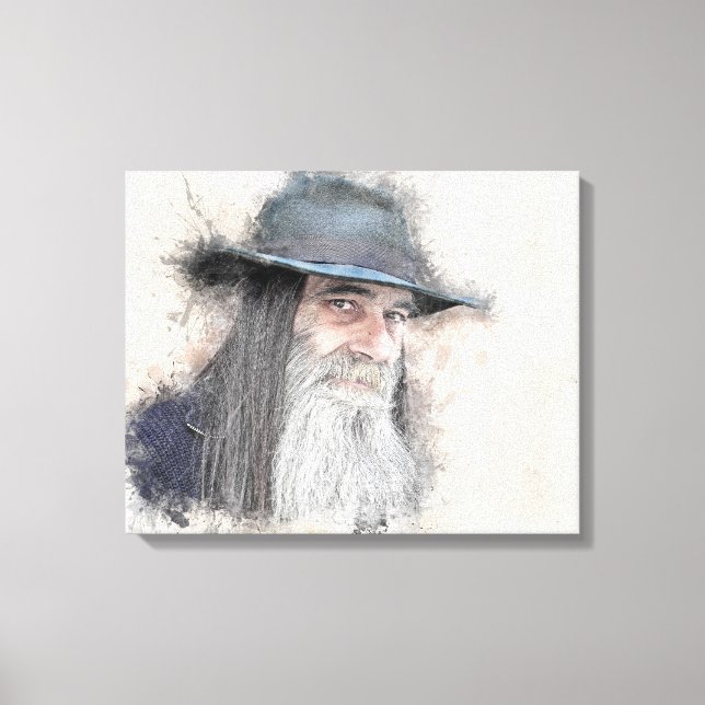 Lienzo Hombre Gorra barba bigote Ranger Digger de oro (Anverso)