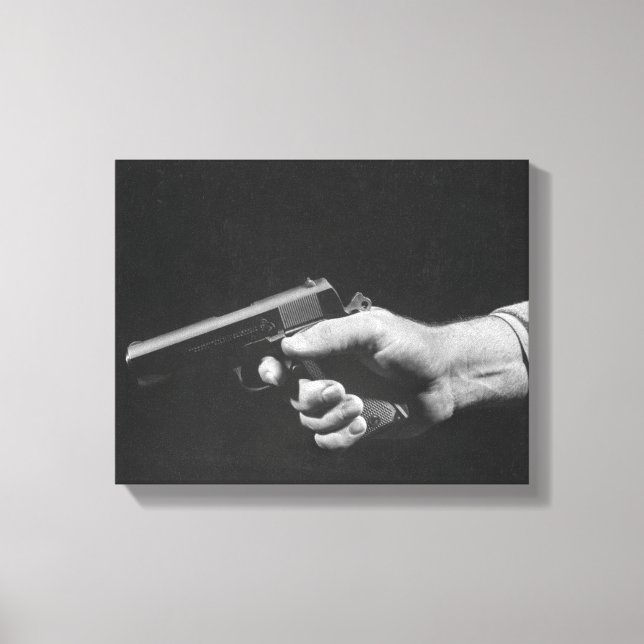 Lienzo Hombre sujetando un arma (Anverso)