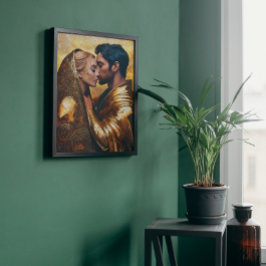 Lienzo Hombre y mujer en adopción romántica ❤️ Art Nouvea