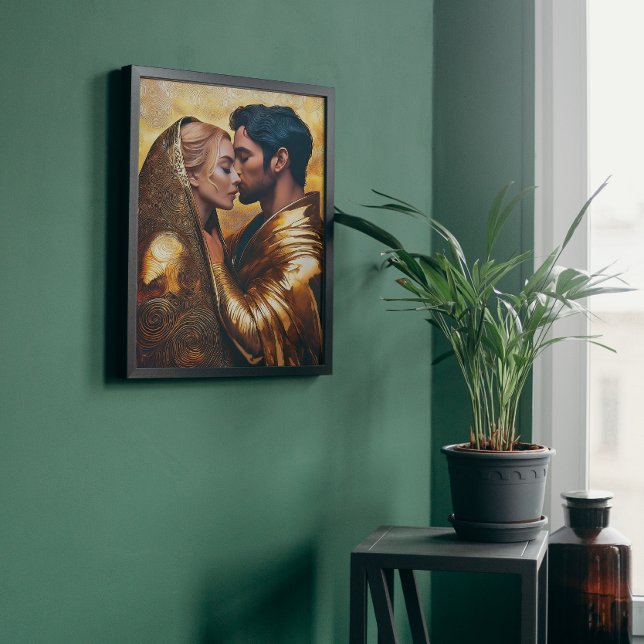 Lienzo Hombre y mujer en adopción romántica ❤️ Art Nouvea (Subido por el creador)