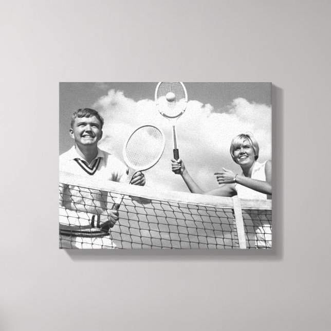 Lienzo Hombre y mujer jugando al tenis (Anverso)