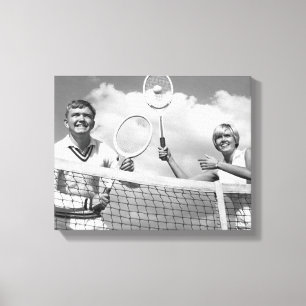 Lienzo Hombre y mujer que juegan a tenis