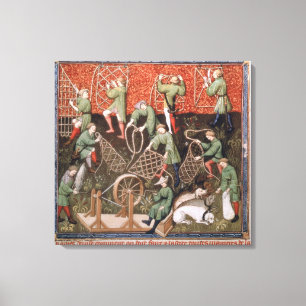 Lienzo Hombres con las redes