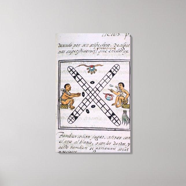 Lienzo Hombres de azteca apostando Patoli (Anverso)