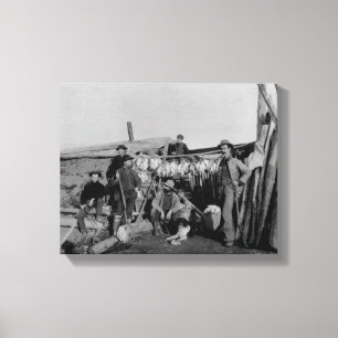 Lienzo Hombres de Klondike después de cazar la perdiz