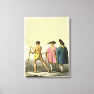 Lienzo Hombres que llevan los ponchos ceremoniales en