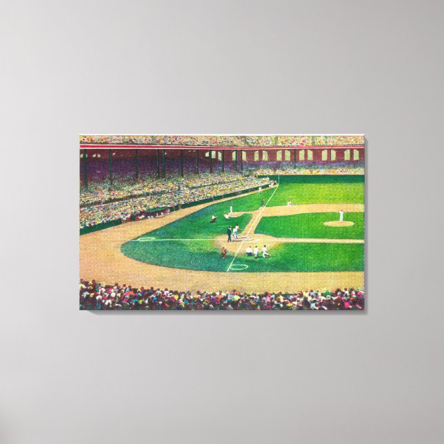 Lienzo Home Base Bleachers Vista del parque de Comiskey (Anverso)