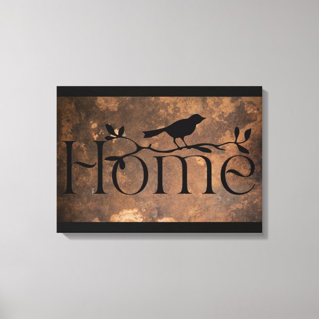 Lienzo Home Bird Ilustracion Bold Wall Art (Anverso)
