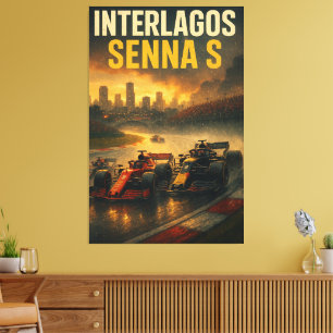 Lienzo Homenaje a Interlagos Ayrton Senna Gran Premio Bra