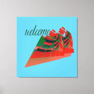 Lienzo homenaje de bienvenida , celebrar el alojamiento ,