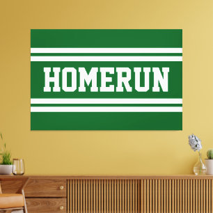 Lienzo HOMERUN Verde Brillante Blanco Rayas de Verano de 
