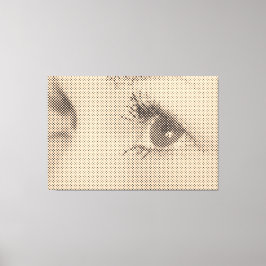 Lienzo Honesto Black&Salmon Halftone Efecto Glance femeni