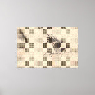 Lienzo Honesto Black&Salmon Halftone Efecto Glance femeni