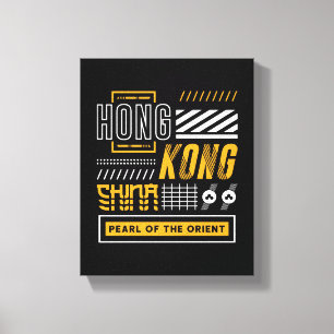 Lienzo Hong Kong Perla de Oriente Diseño de Viaje Moderno