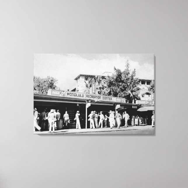 Lienzo Honolulu, HA - Vista de Honolulu (Anverso)