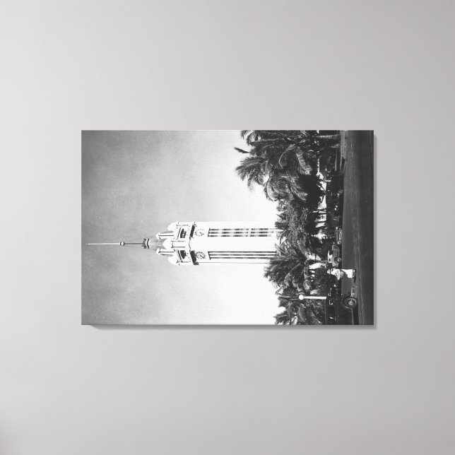 Lienzo Honolulu, Hawaii - La fotografía de la torre Aloha (Anverso)