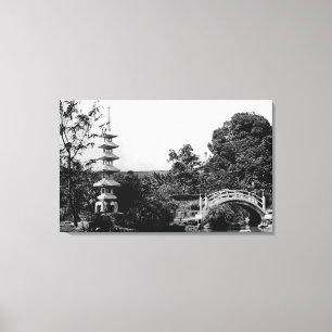 Lienzo Honolulu, Hawaii - vista de los jardines de