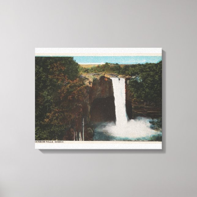 Lienzo Honolulu, HI - Vista de las cataratas del arco iri (Anverso)