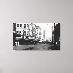 Lienzo Honolulu, la ciudad de Hawái vista de Fort Street