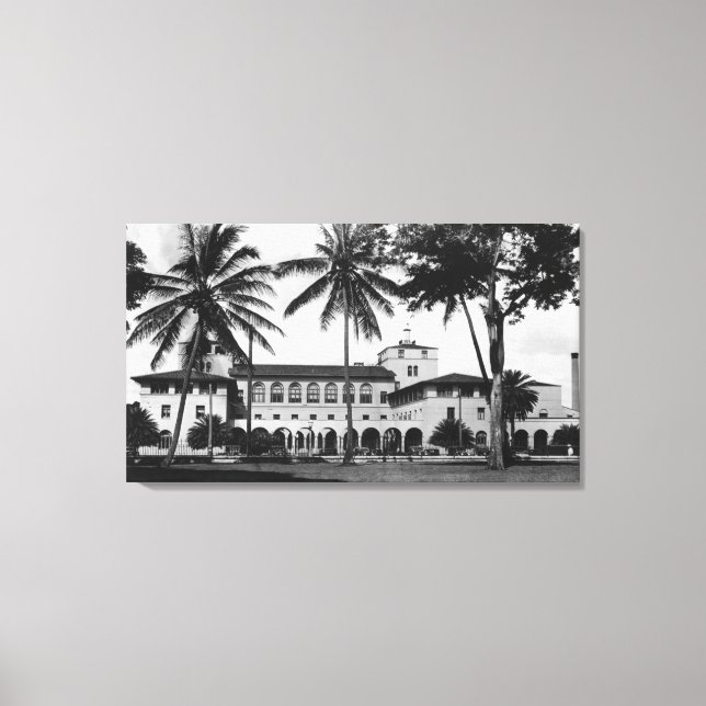 Lienzo Honolulu, la visión hawaiana del Bldg federal y po (Anverso)