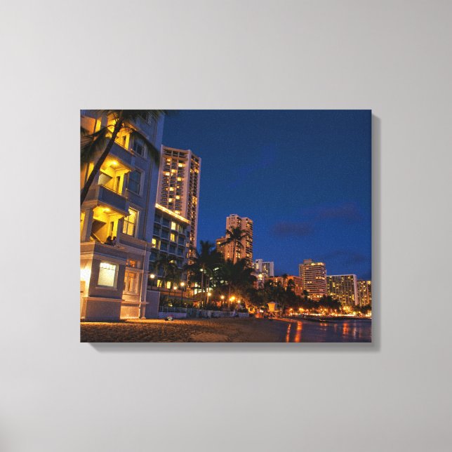 Lienzo Honolulu, Oahu, Hawaii. Exposición nocturna (Anverso)