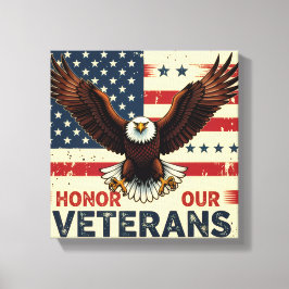 Lienzo Honor Our Veteran Stretched Canvas Print