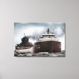 Lienzo Honorable James L Oberstar Barco en el Lago Superi