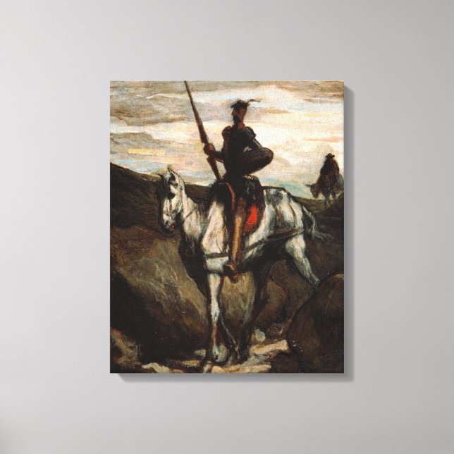 Lienzo Honore Daumier - Don Quijote en las montañas (Anverso)