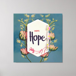 Lienzo Hope Blooms - Tipografía Floral Elegante