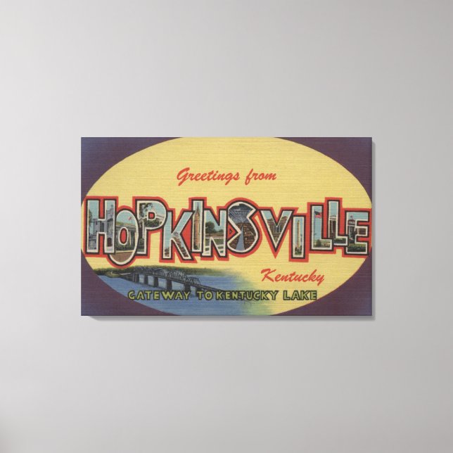 Lienzo Hopkinsville, Kentucky - Escenas de letras grandes (Anverso)