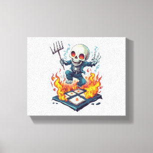 Lienzo Hopscotch de Hell - Funny Demon Skull
